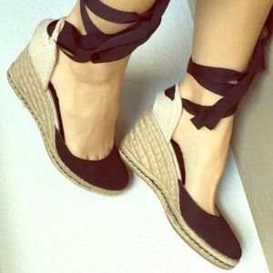 Tommy Hilfiger Brown Ribbon Lace Up Espadrille Sandals Size 6.5 NWOT